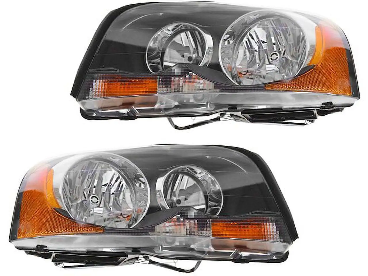 Halogen Headlight Assembly Set of 2 - Compatible with 2003 - 2014 Volvo XC90 2004 2005 2006 2007 2008 2009 2010 2011 2012 2013