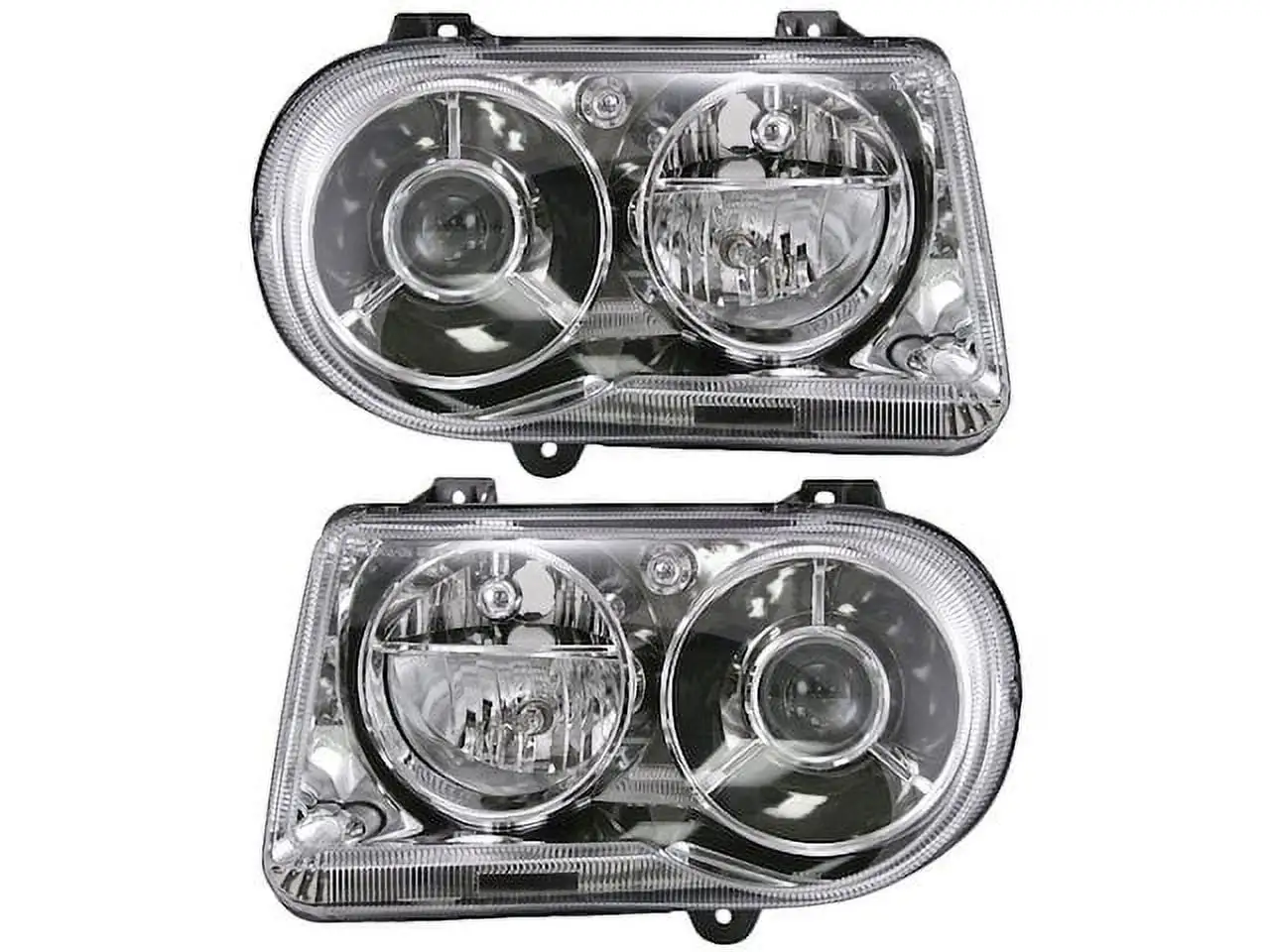 Halogen Headlight Assembly Set of 2 - Compatible with 2005 - 2010 Chrysler 300 C 2006 2007 2008 2009