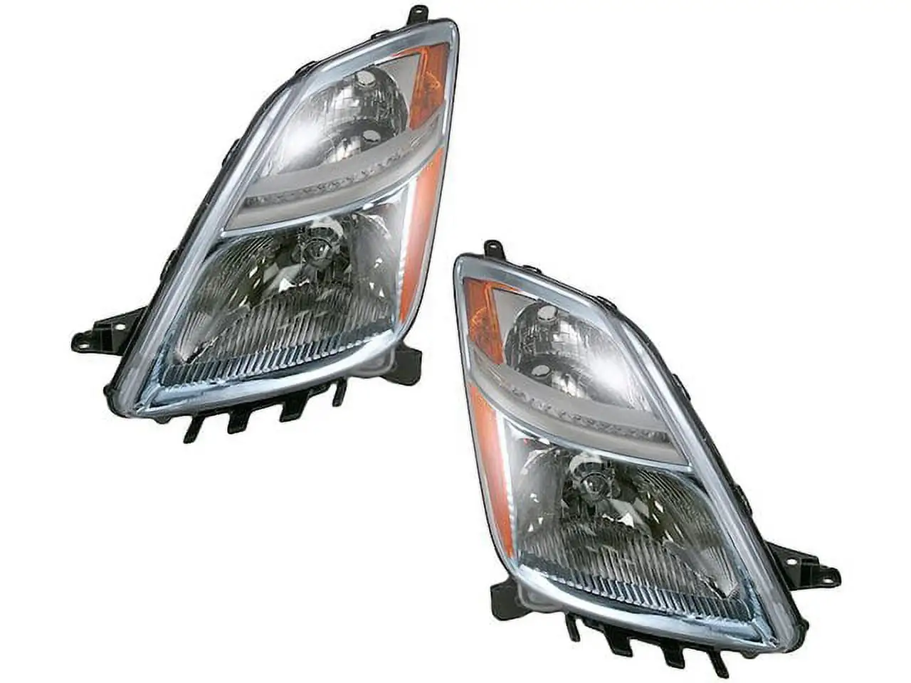 Halogen Headlight Assembly - Set of 2 - Compatible with 2006 - 2009 Toyota Prius (From 11/6/2006) 2007 2008