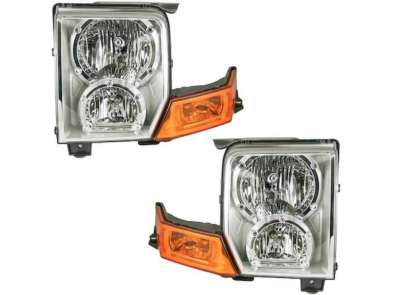 Halogen Headlight Assembly Set of 2 - Compatible with 2006 - 2010 Jeep Commander 2007 2008 2009