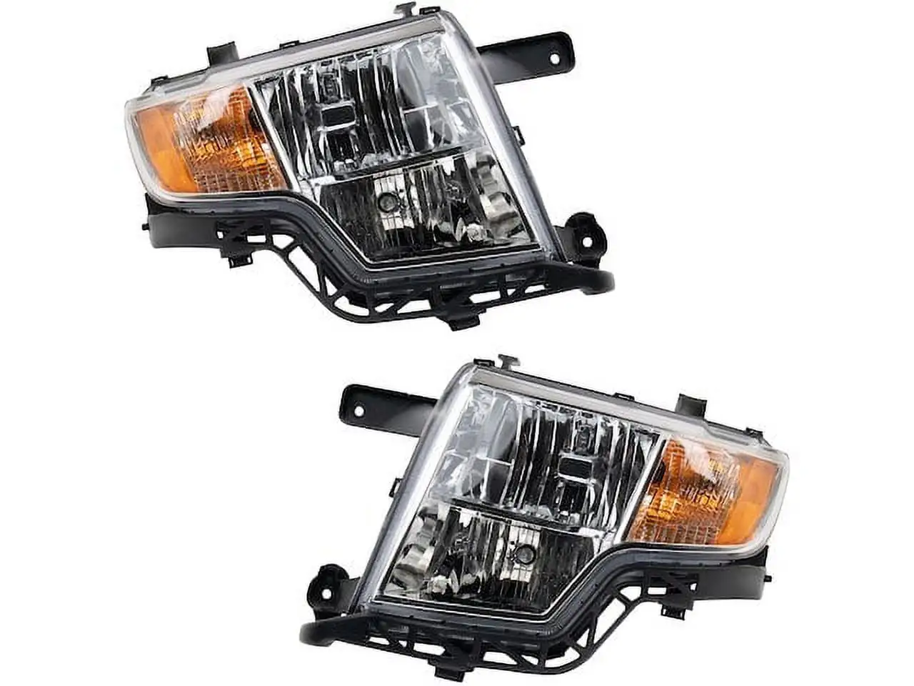 Halogen Headlight Assembly - Set of 2 - Compatible with 2007 - 2010 Ford Edge 2008 2009