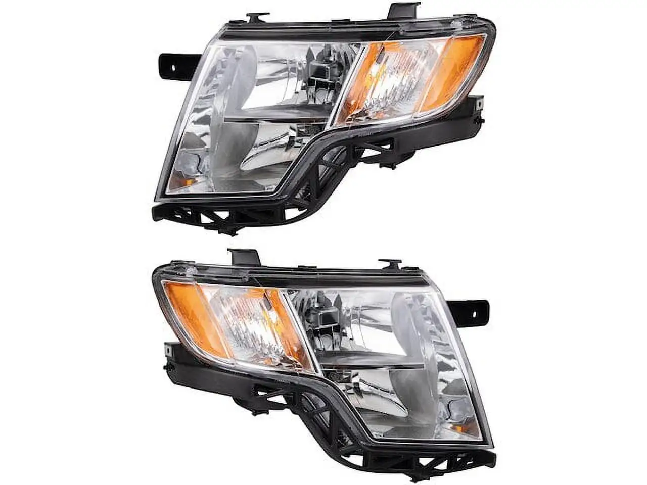 Halogen Headlight Assembly Set of 2 - Compatible with 2007 - 2010 Ford Edge 2008 2009