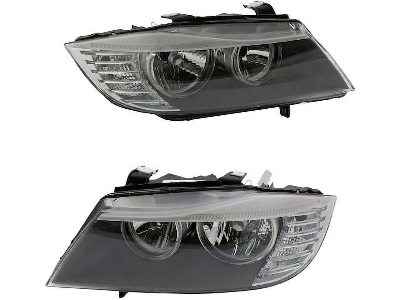 Halogen Headlight Assembly Set of 2 - Compatible with 2009 - 2011 BMW 328i Sedan and Wagon 2010