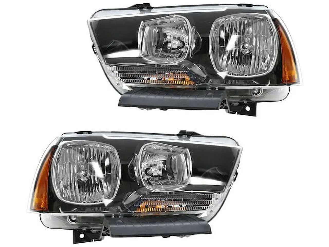 Halogen Headlight Assembly Set of 2 - Compatible with 2011 - 2014 Dodge Charger 2012 2013