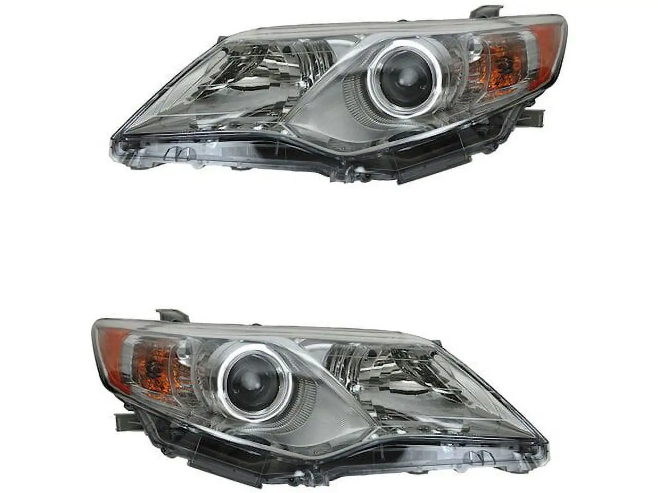 Halogen Headlight Assembly - Set of 2 - Compatible with 2012 - 2014 Toyota Camry 2013