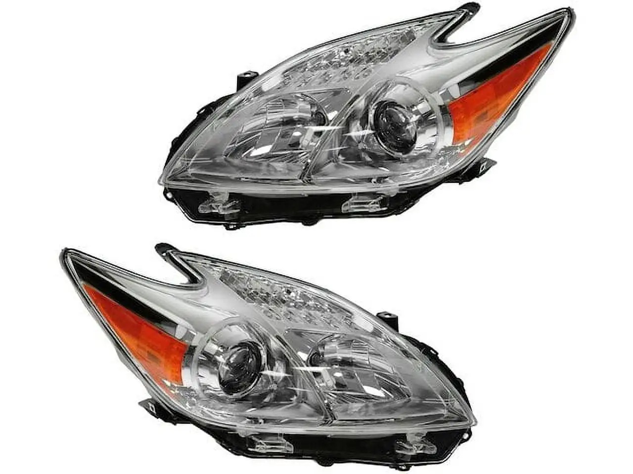 Halogen Headlight Assembly Set of 2 - Compatible with 2012 - 2015 Toyota Prius 2013 2014