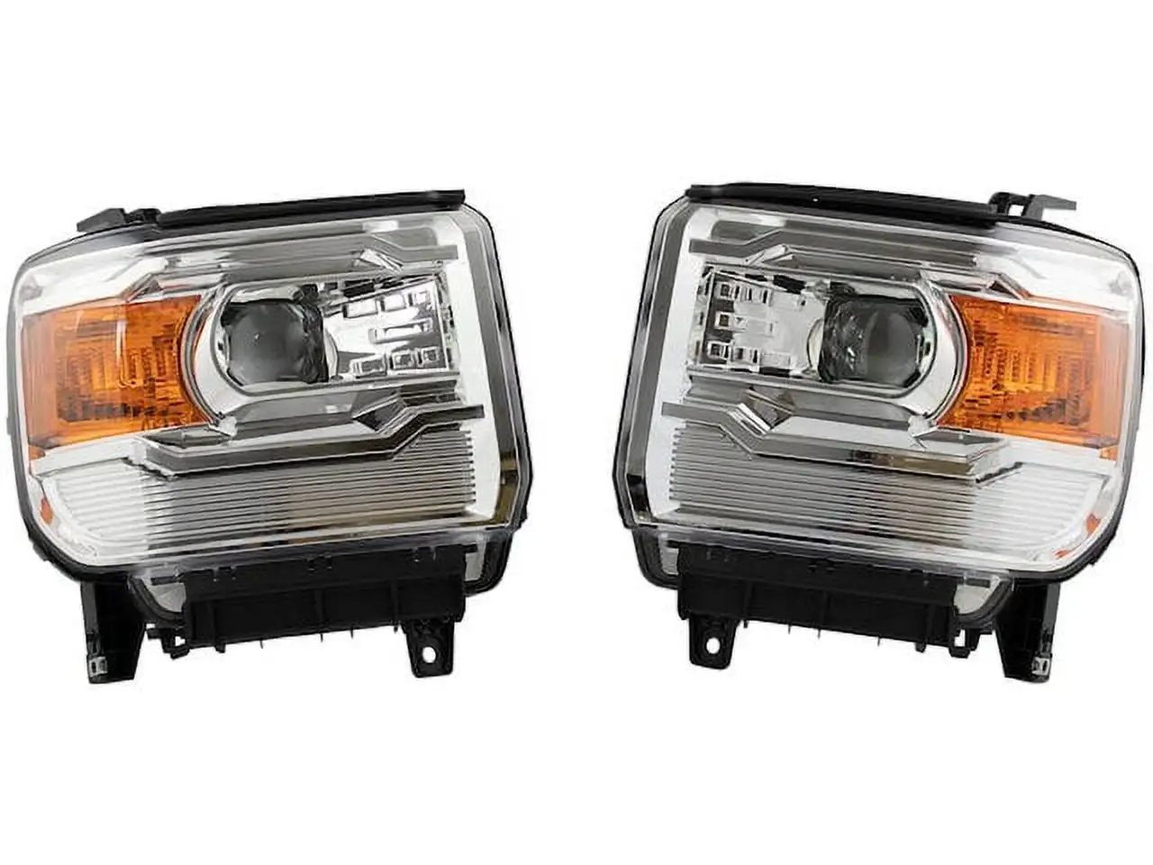 Halogen Headlight Assembly - Set of 2 - Compatible with 2014 - 2015 GMC Sierra 1500