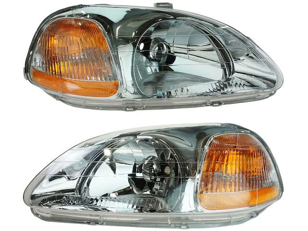 Headlight Assembly - Set of 2 - Compatible with 1996 - 1998 Honda Civic 1997