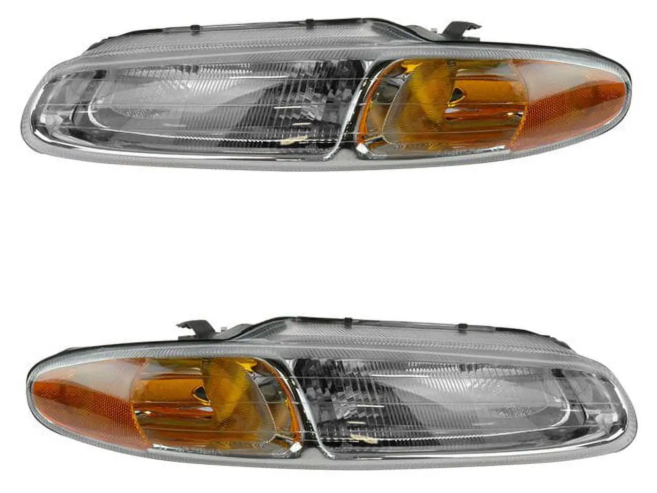 Headlight Assembly - Set of 2 - Compatible with 1996 - 2000 Chrysler Sebring Convertible 1997 1998 1999