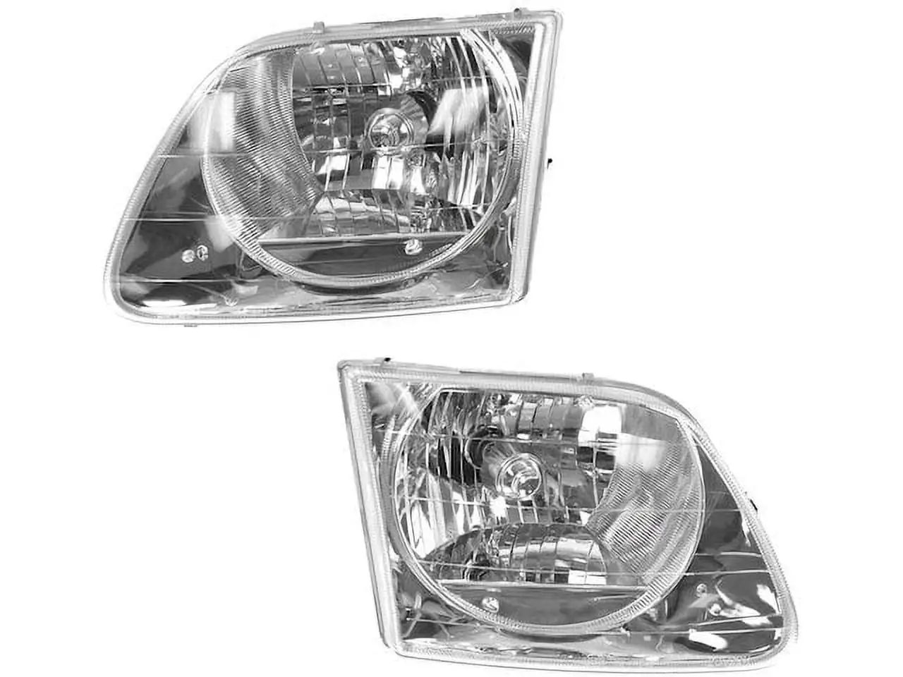 Headlight Assembly Set of 2 - Compatible with 1997 - 2003 Ford F150 (Lightning Style) (From 7/1996) 1998 1999 2000 2001 2002