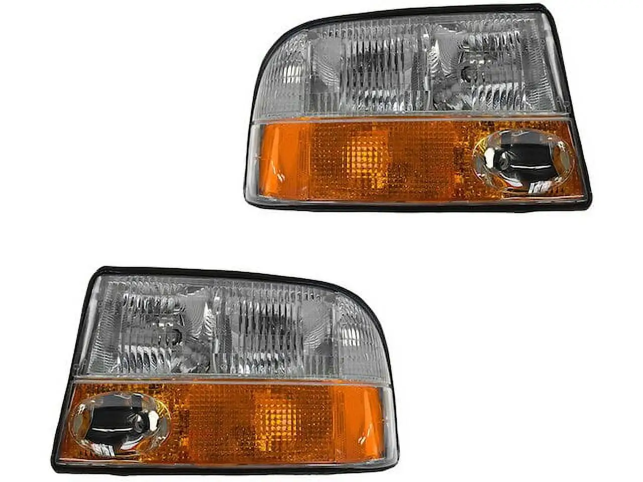 Headlight Assembly Set of 2 - Compatible with 1998 - 2004 GMC Sonoma with Integrated Fog Lights 1999 2000 2001 2002 2003