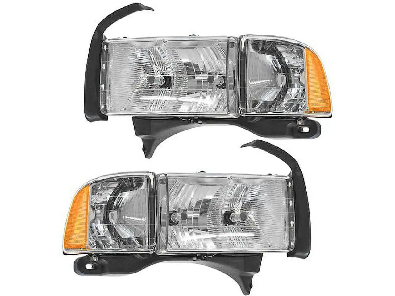 Headlight Assembly Set of 2 - Compatible with 1999 - 2001 Dodge Ram 1500 Sport 2000