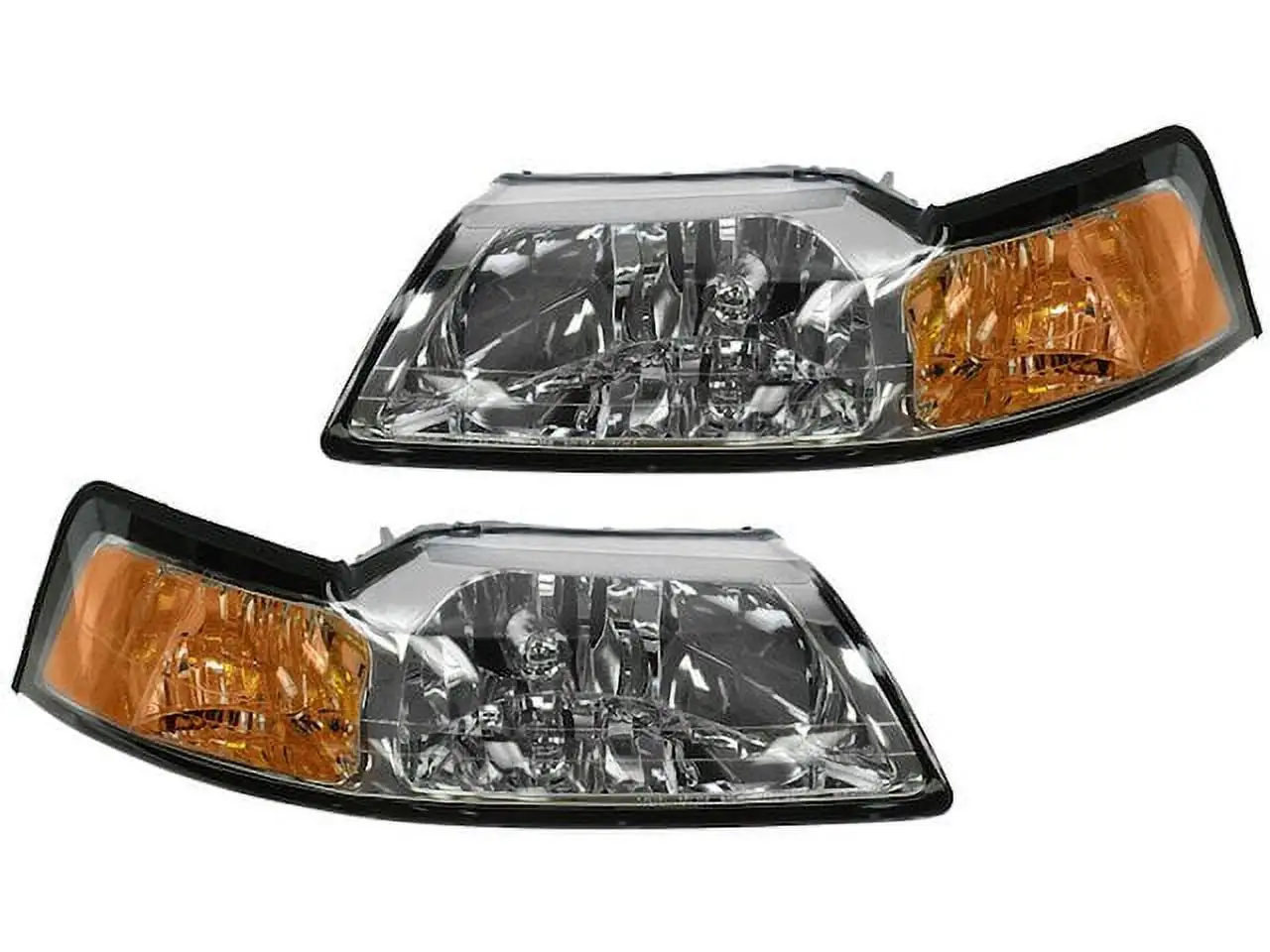 Headlight Assembly Set of 2 - Compatible with 1999 - 2004 Ford Mustang 2000 2001 2002 2003