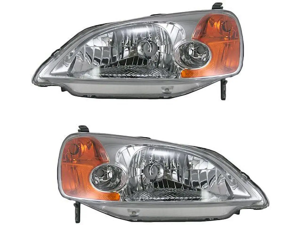 Headlight Assembly - Set of 2 - Compatible with 2001 - 2003 Honda Civic Sedan 2002