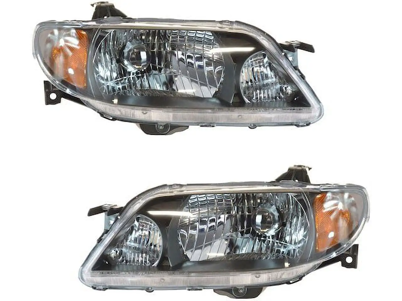 Headlight Assembly - Set of 2 - Compatible with 2001 - 2003 Mazda Protege Sedan 2002