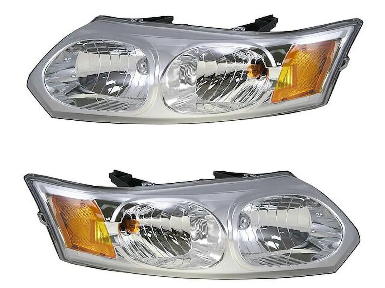 Headlight Assembly Set of 2 - Compatible with 2003 - 2007 Saturn Ion 4 Door Sedan 2004 2005 2006