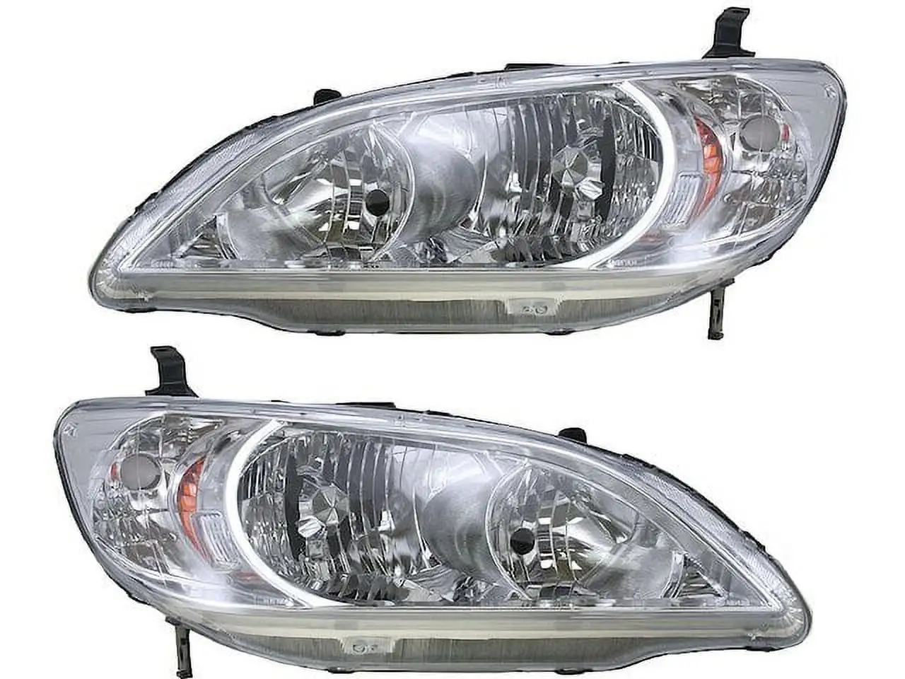 Headlight Assembly Set of 2 - Compatible with 2004 - 2005 Honda Civic (Excluding SI Models)