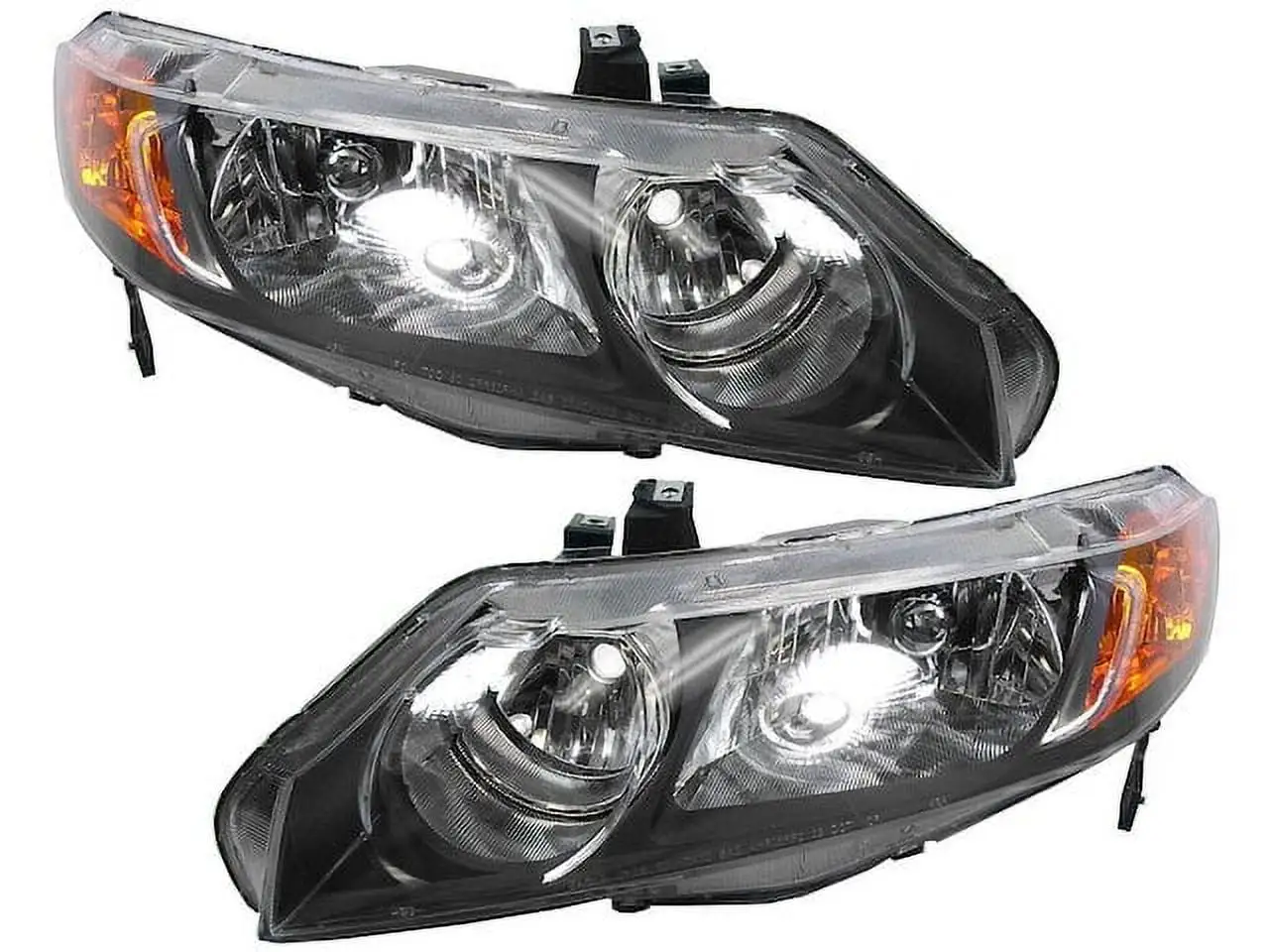 Headlight Assembly Set of 2 - Compatible with 2006 - 2008 Honda Civic 4-Door 2007