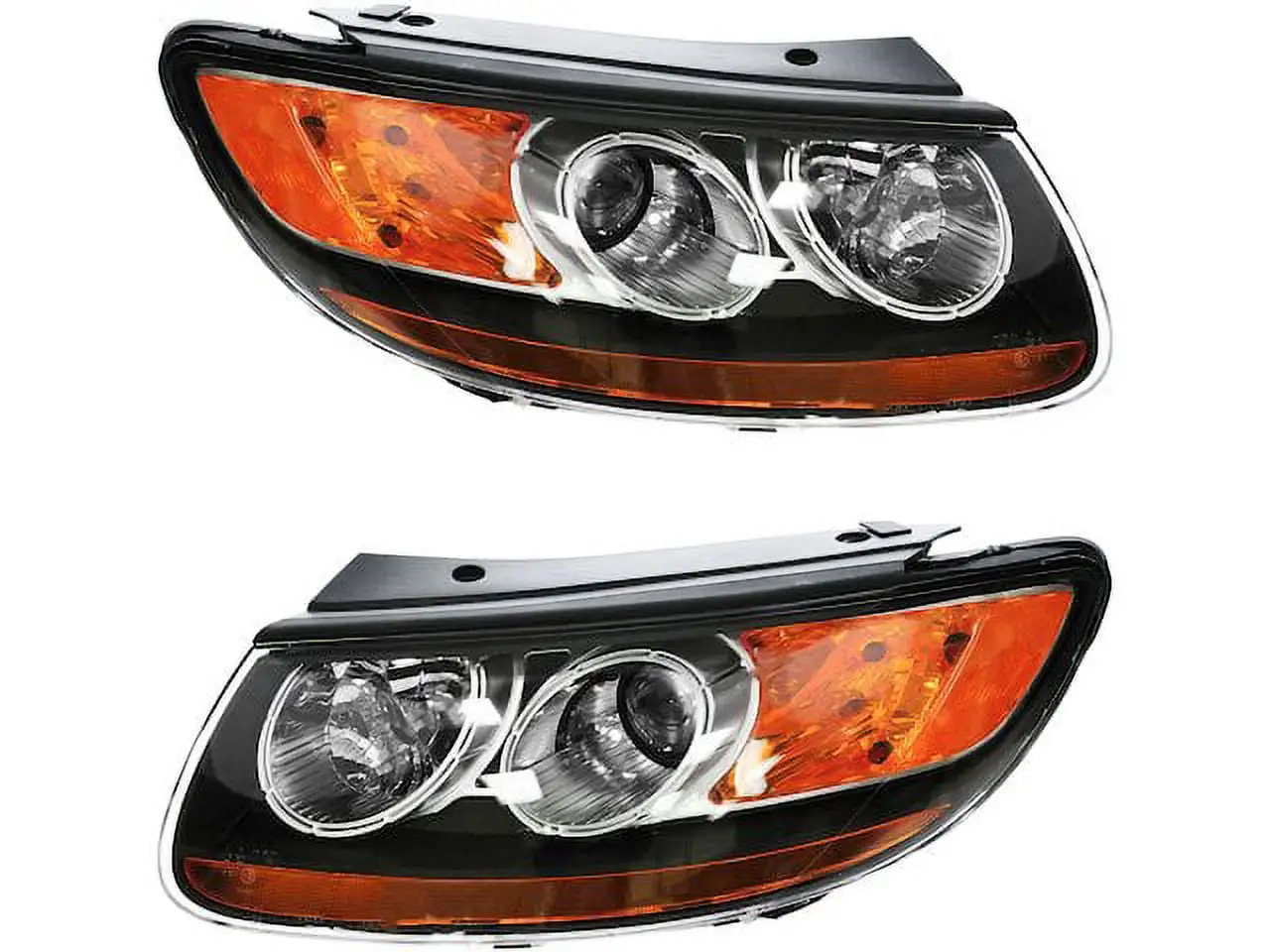 Headlight Assembly Set of 2 - Compatible with 2007 - 2009 Hyundai Santa Fe (From 7/11/2007) 2008