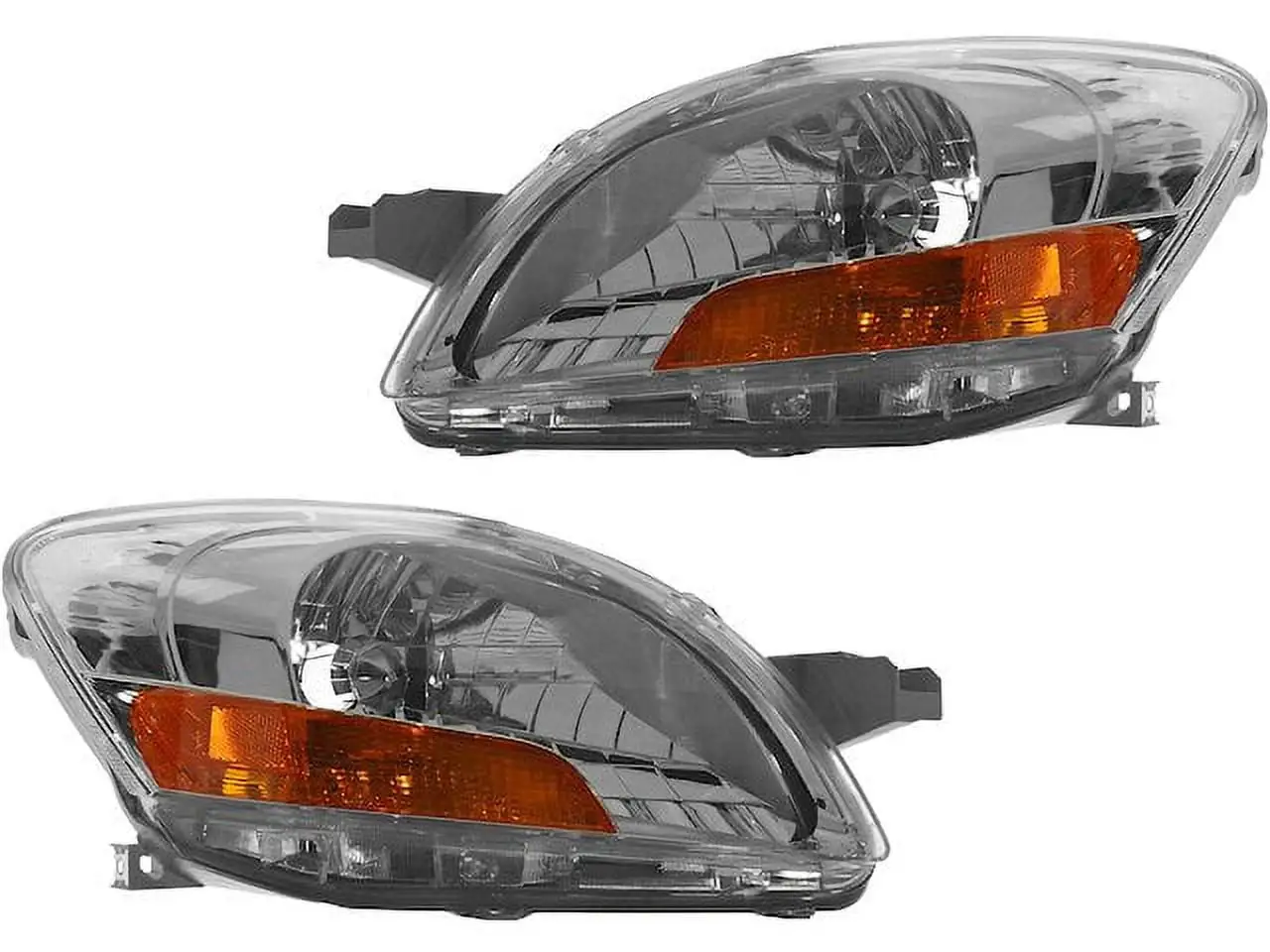 Headlight Assembly Set of 2 - Compatible with 2007 - 2011 Toyota Yaris Sedan 2008 2009 2010