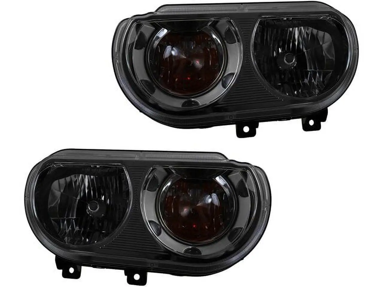 Headlight Assembly Set of 2 - Compatible with 2008 - 2014 Dodge Challenger (Excluding S.R.T 8) 2009 2010 2011 2012 2013