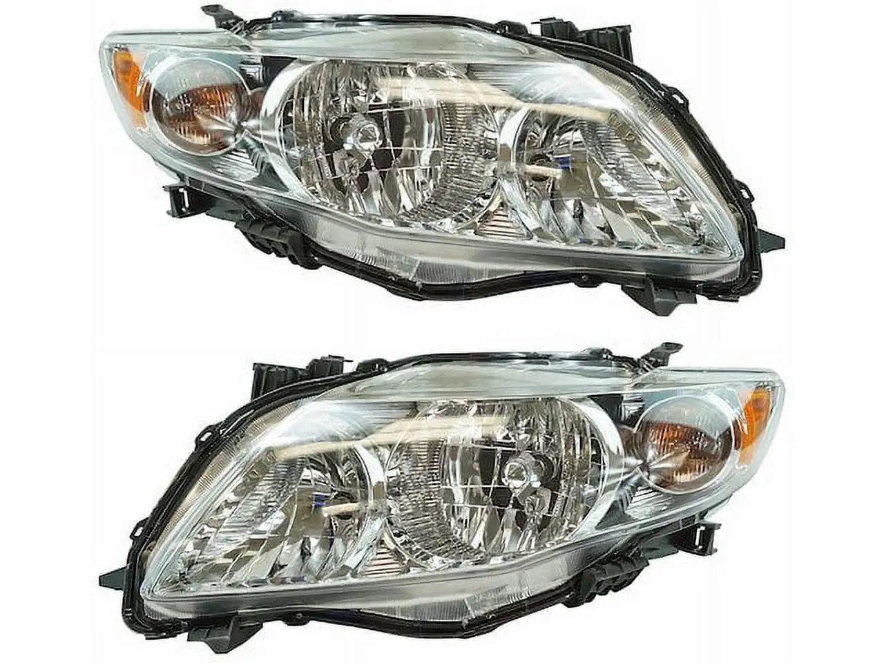 Headlight Assembly Set of 2 - Compatible with 2009 - 2010 Toyota Corolla Base LE XLE