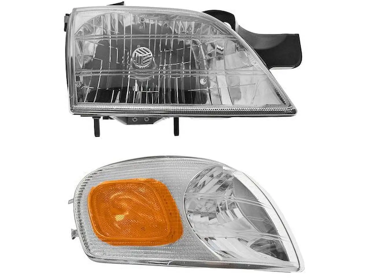 Headlight Assembly and Parking Light Kit 2 Piece - Compatible with 1997 - 2004 Oldsmobile Silhouette 1998 1999 2000 2001 2002 2003