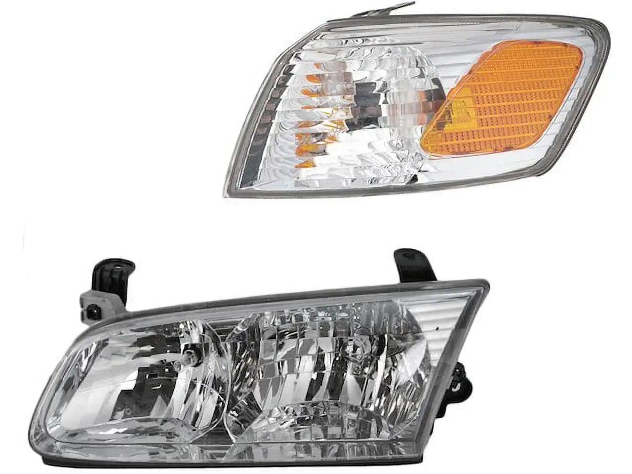 Headlight Assembly and Parking Light Kit 2 Piece - Compatible with 2000 - 2001 Toyota Camry