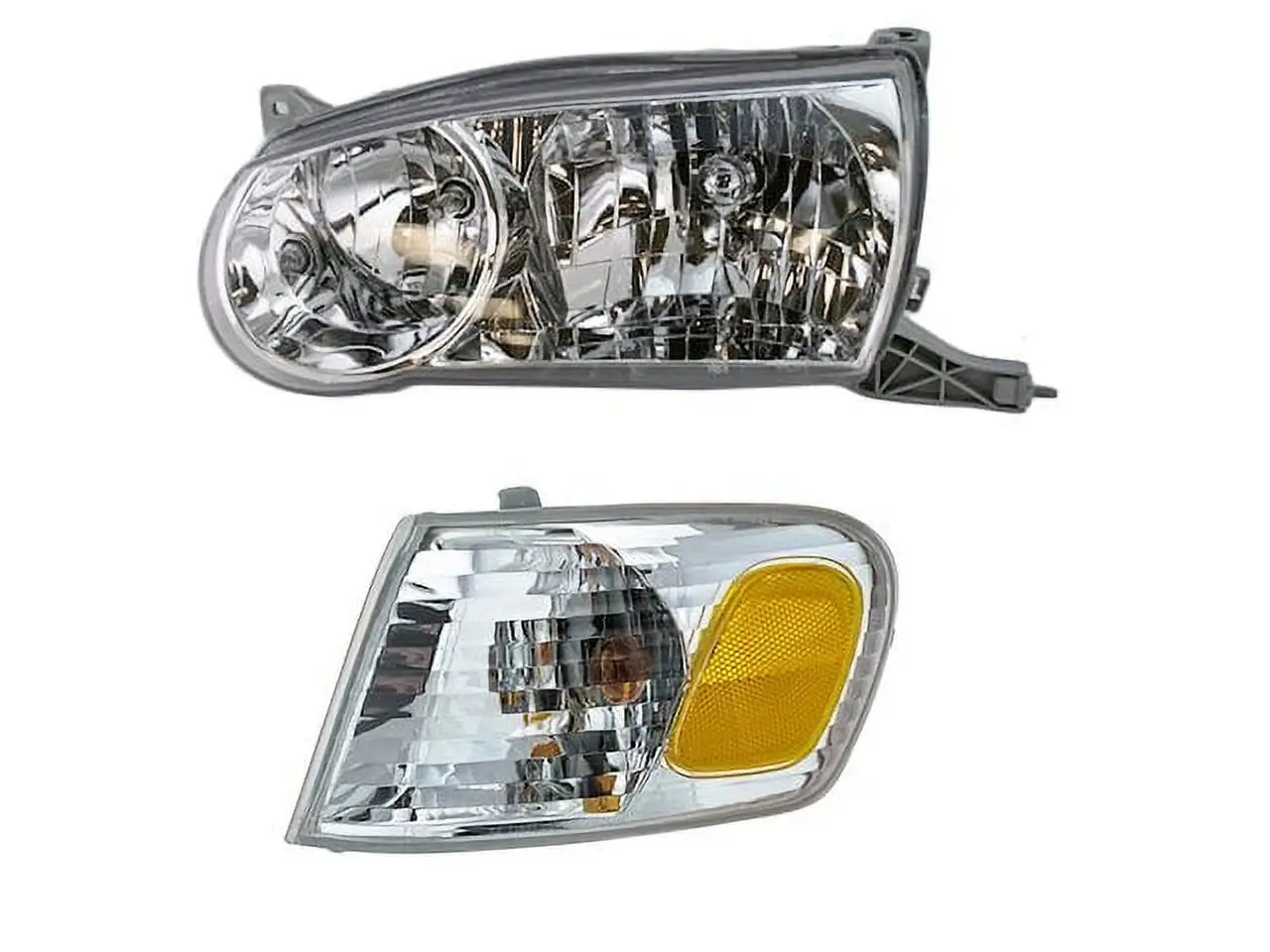 Headlight Assembly and Parking Light Kit 2 Piece - Compatible with 2001 - 2002 Toyota Corolla