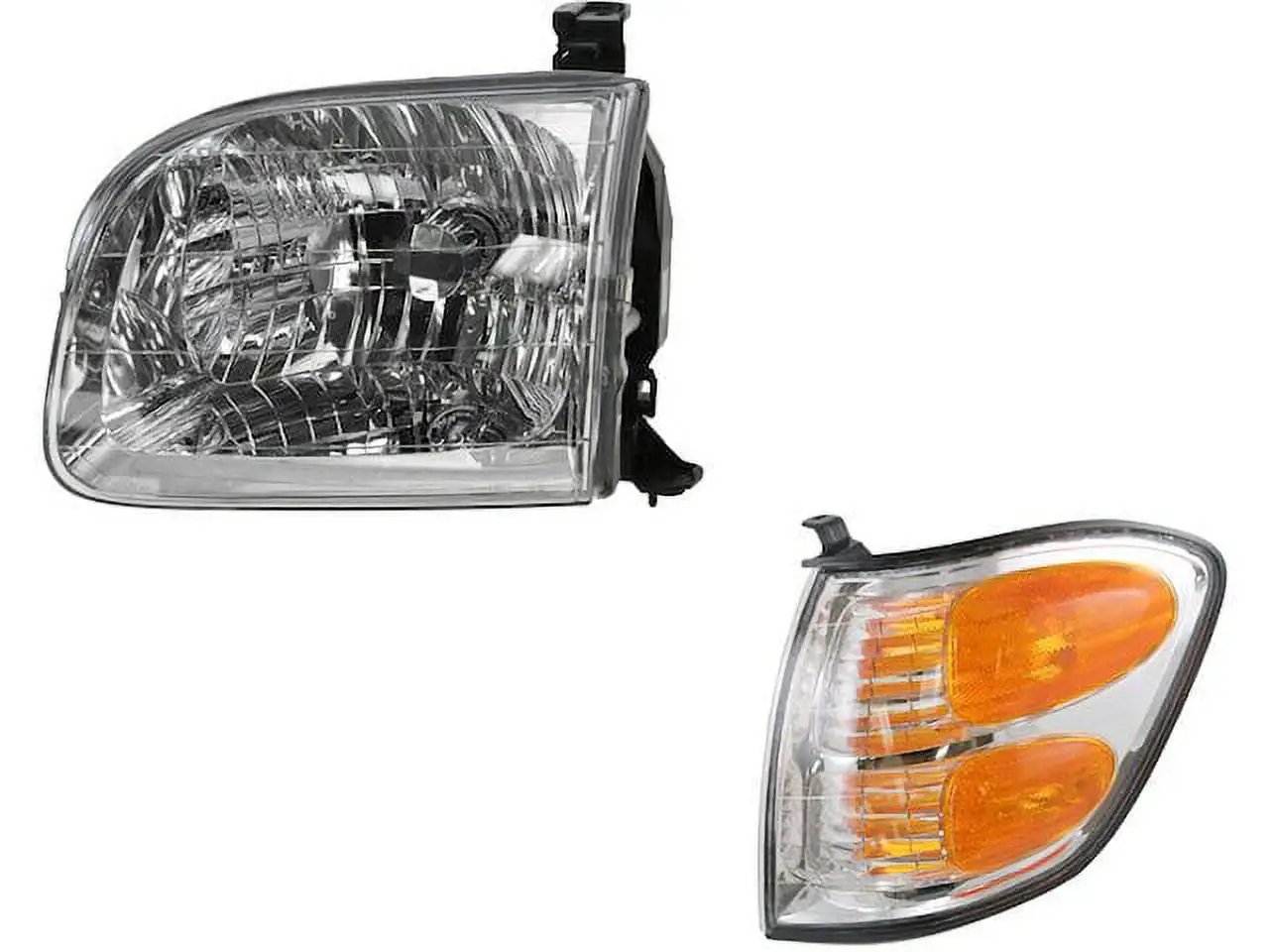 Headlight Assembly and Parking Light Kit 2 Piece - Compatible with 2001 - 2004 Toyota Sequoia 2002 2003