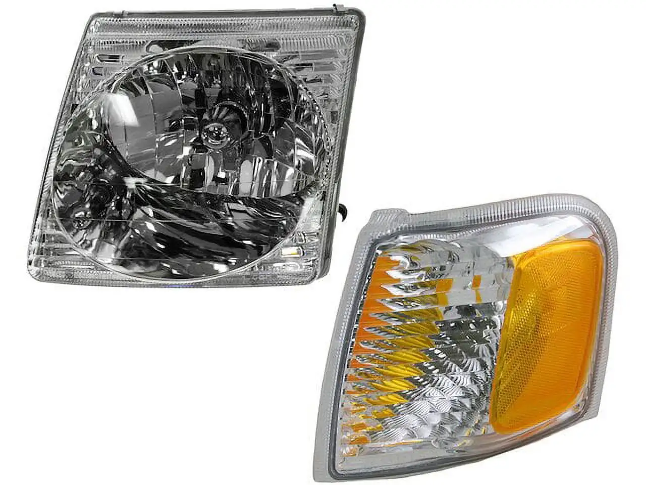 Headlight Assembly and Parking Light Kit 2 Piece - Compatible with 2001 - 2005 Ford Explorer Sport Trac 2002 2003 2004