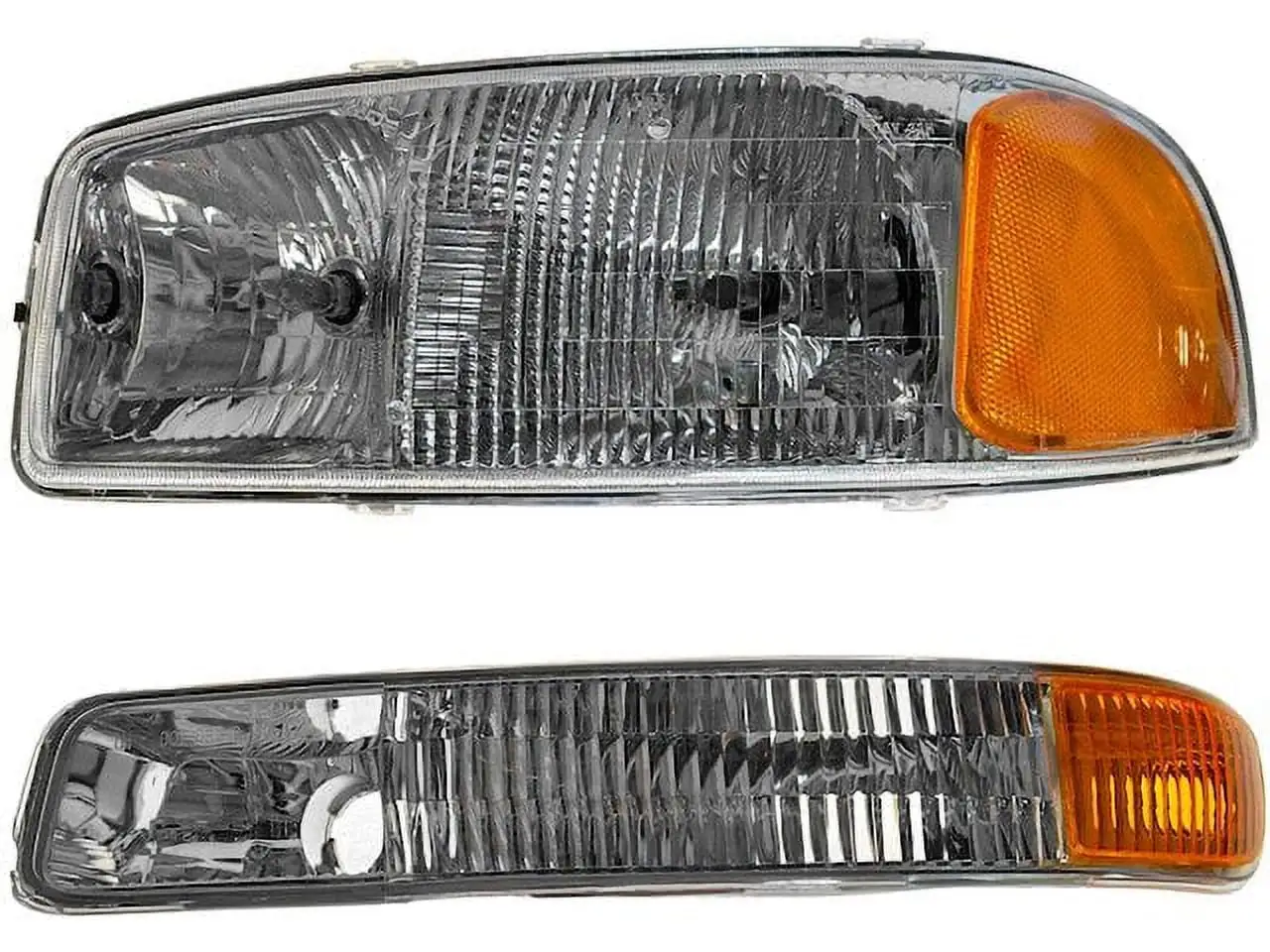 Headlight Assembly and Parking Light Kit 2 Piece - Compatible with 2001 - 2005 GMC Sierra 3500 2002 2003 2004