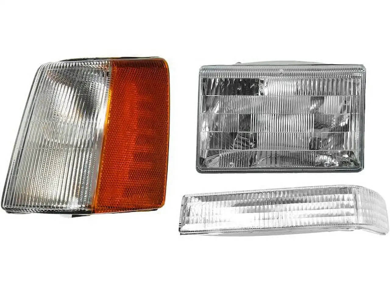 Headlight Assembly and Parking Light Kit 3 Piece - Compatible with 1997 - 1998 Jeep Grand Cherokee