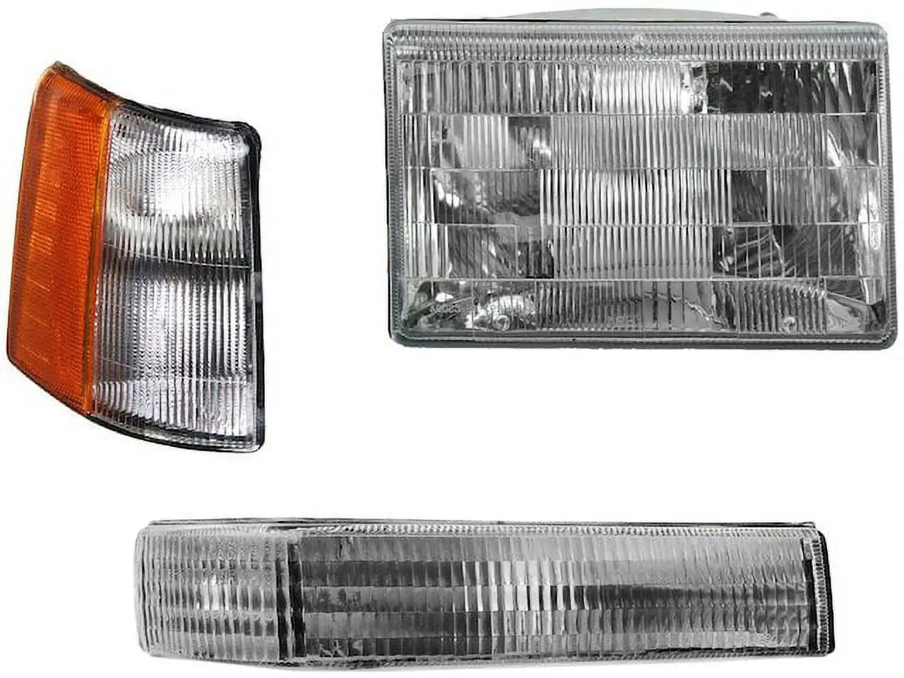 Headlight Assembly and Parking Light Kit 3 Piece - Compatible with 1997 - 1998 Jeep Grand Cherokee