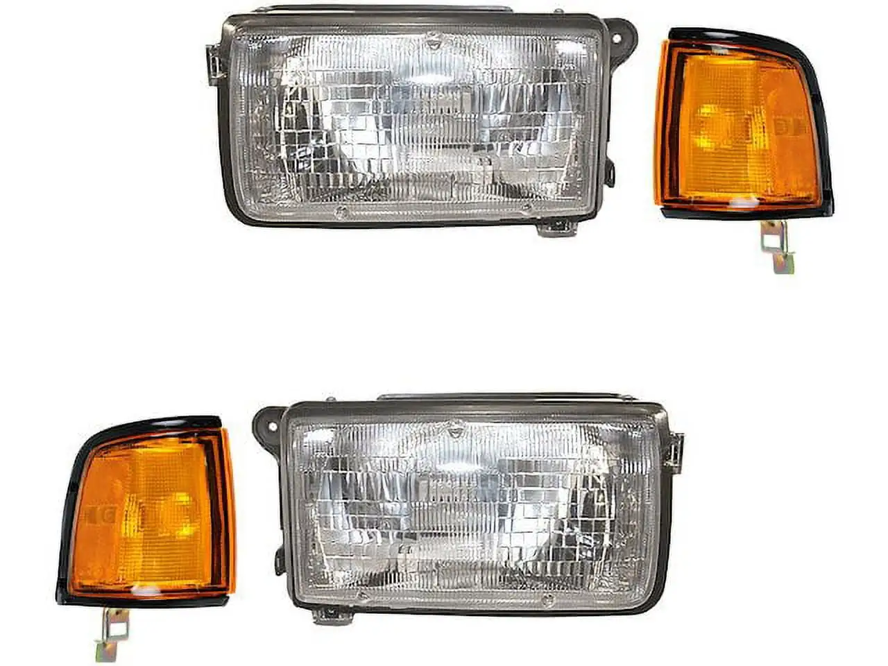 Headlight Assembly and Parking Light Kit 4 Piece - Compatible with 1991 - 1997 Isuzu Rodeo 1992 1993 1994 1995 1996