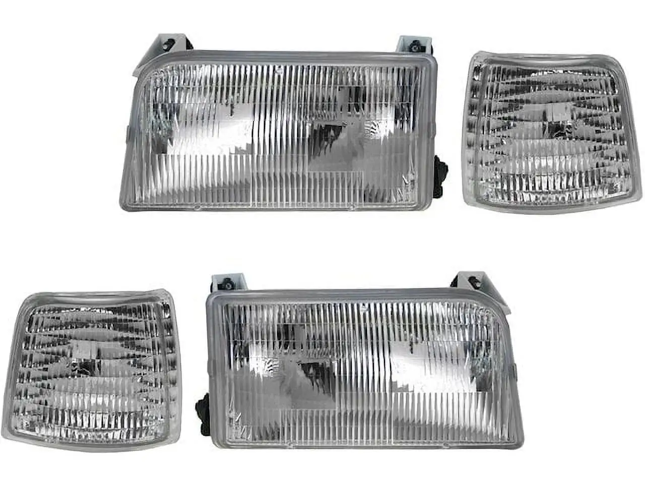 Headlight Assembly and Parking Light Kit 4 Piece - Compatible with 1992 - 1996 Ford F-150 1993 1994 1995