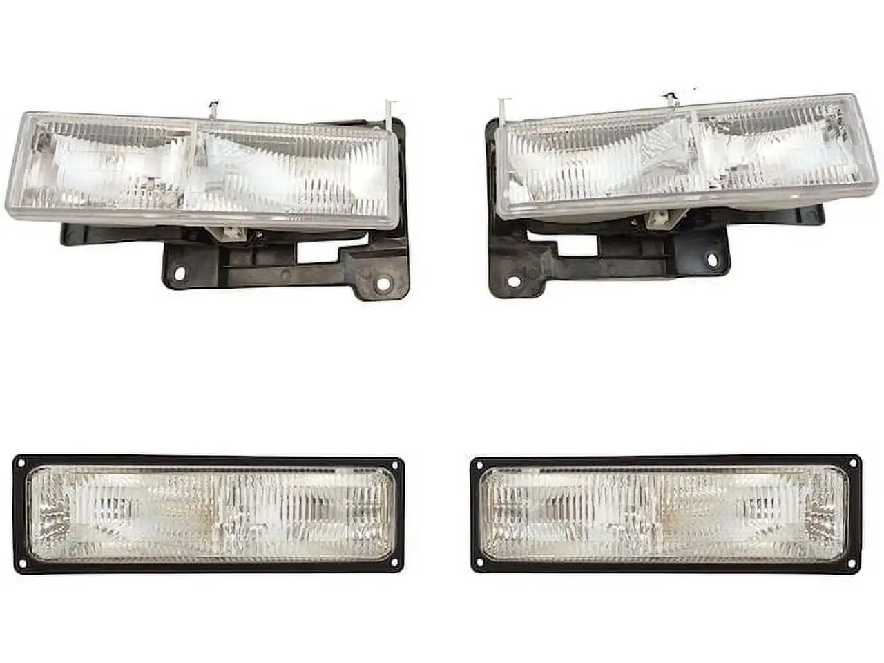 Headlight Assembly and Parking Light Kit 4 Piece - Compatible with 1994 - 1999 GMC C1500 1995 1996 1997 1998