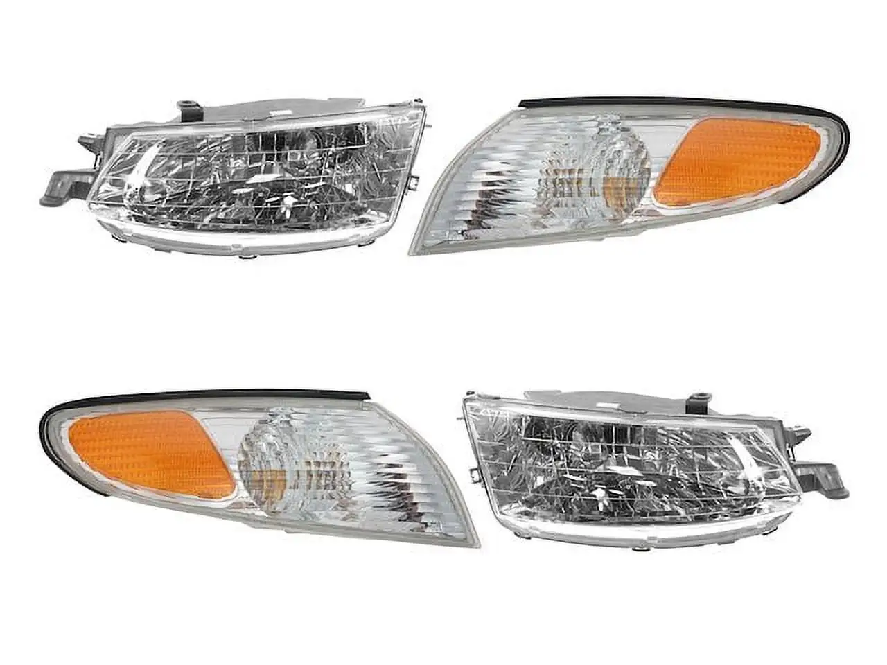 Headlight Assembly and Parking Light Kit - 4 Piece - Compatible with 1999 - 2001 Toyota Solara 2000