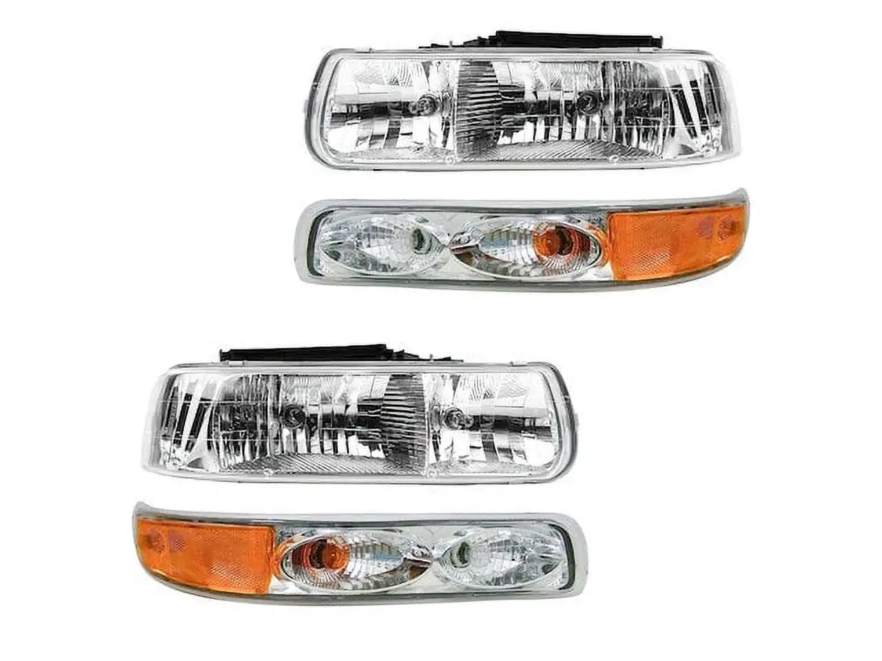 Headlight Assembly and Parking Light Kit - 4 Piece - Compatible with 1999 - 2002 Chevy Silverado 1500 2000 2001