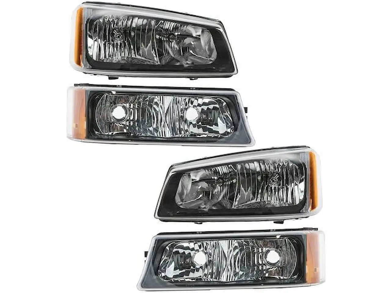 Headlight Assembly and Parking Light Kit 4 Piece - Compatible with 2002 - 2006 Chevy Avalanche 1500 2003 2004 2005