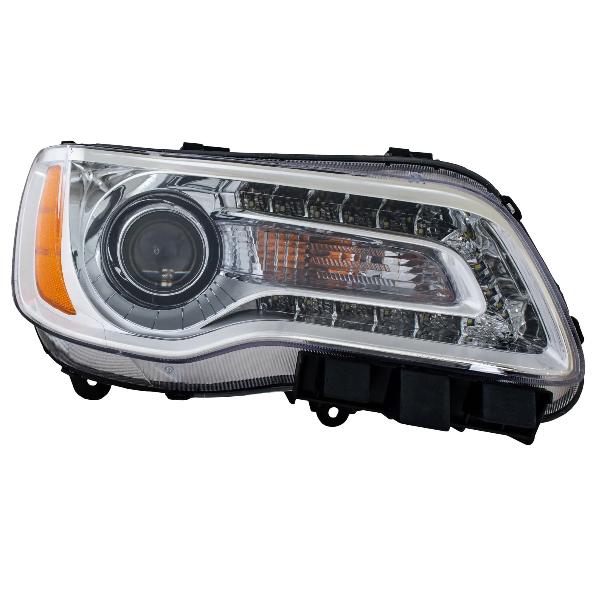 Headlight Compatible with CHRYSLER 300 2011-2014 RH Assembly Halogen Chrome Interior