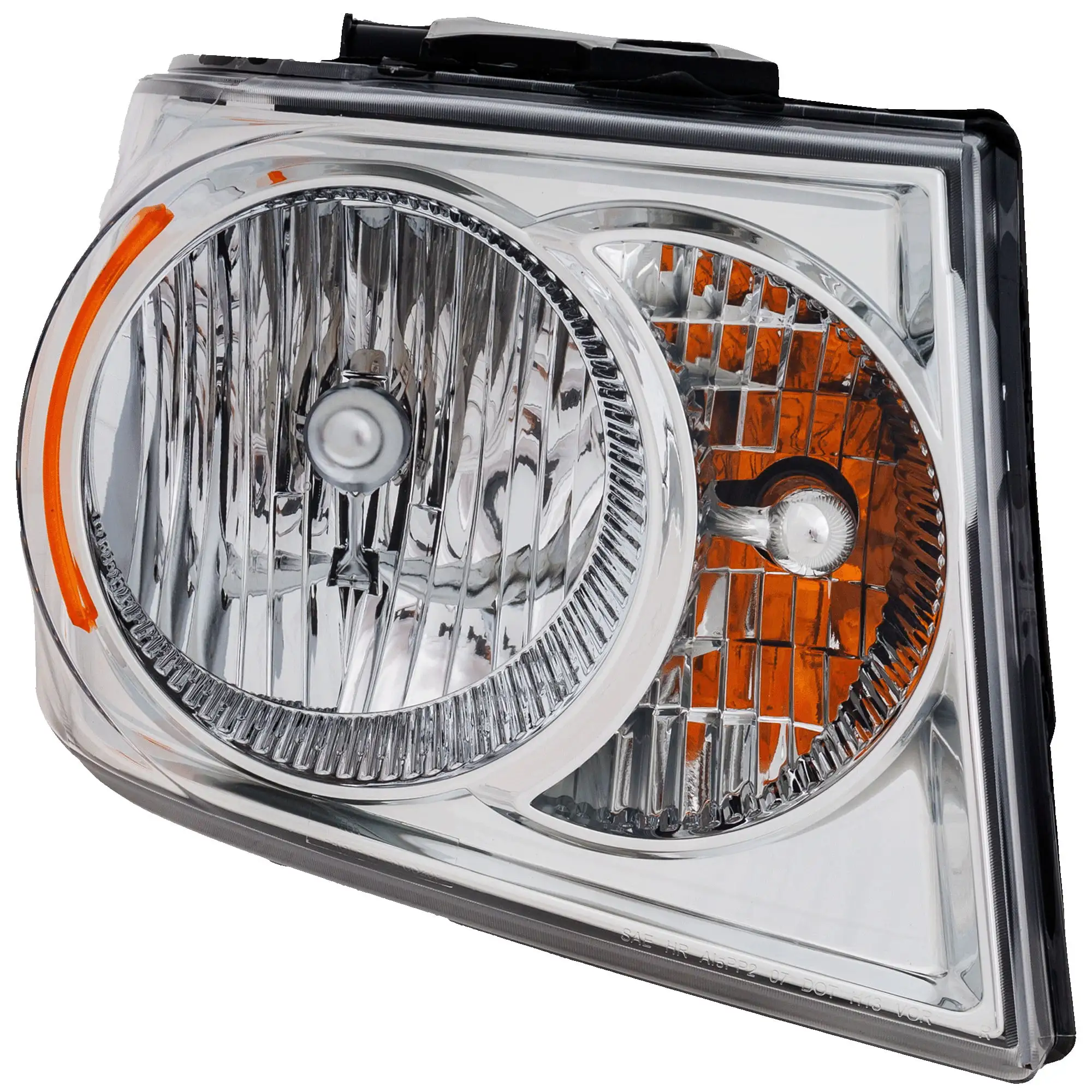 Headlight Compatible with DODGE DURANGO 07-09 RH Assembly Halogen Chrome Interior