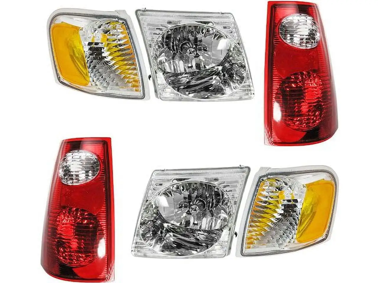 Headlight Tail Light Parking Light Kit - 6 Piece - Compatible with 2001 - 2005 Ford Explorer Sport Trac 2002 2003 2004