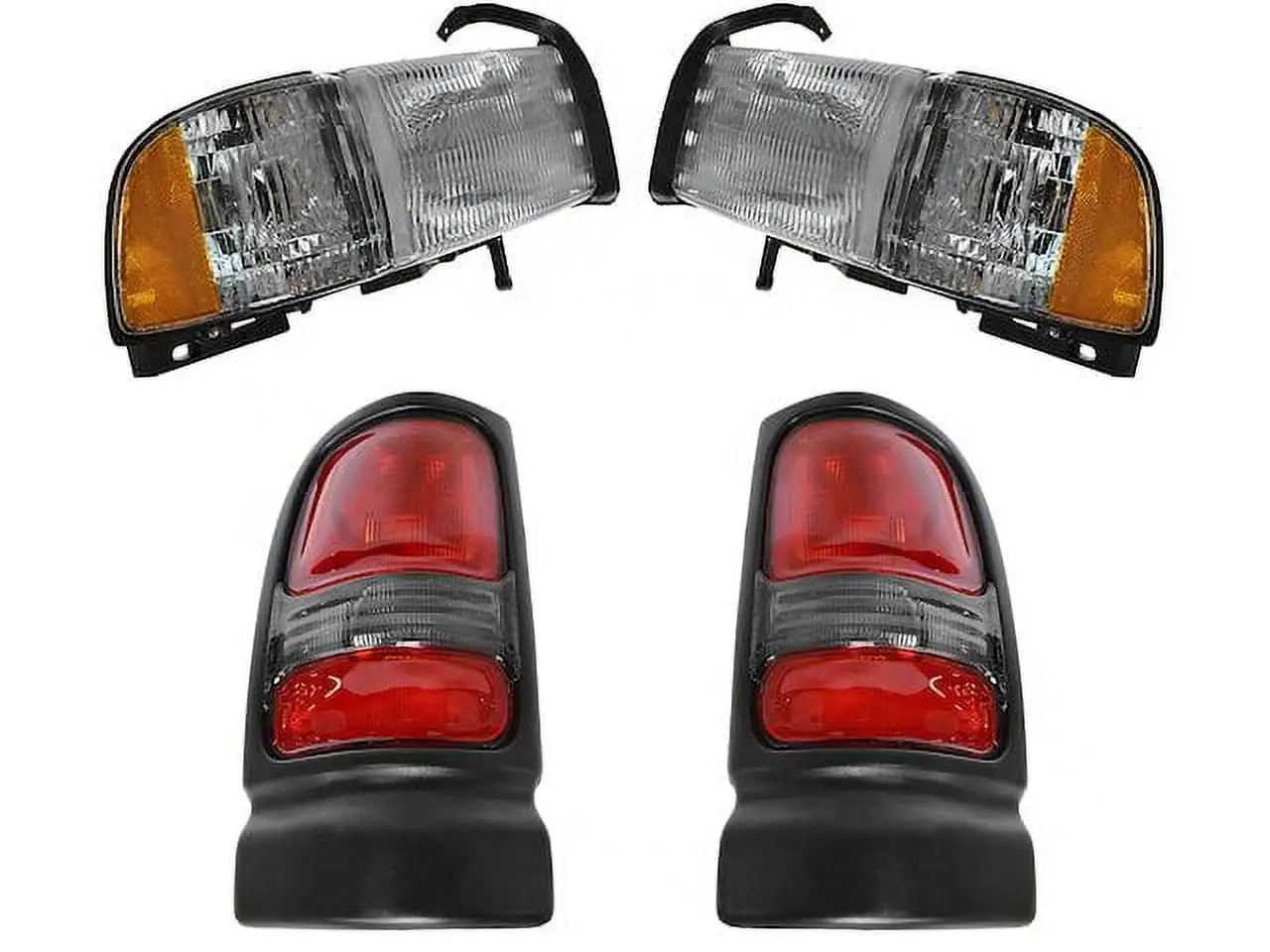 Headlight and Tail Light Kit - 4 Piece - Compatible with 1994 - 2002 Dodge Ram 3500 1995 1996 1997 1998 1999 2000 2001