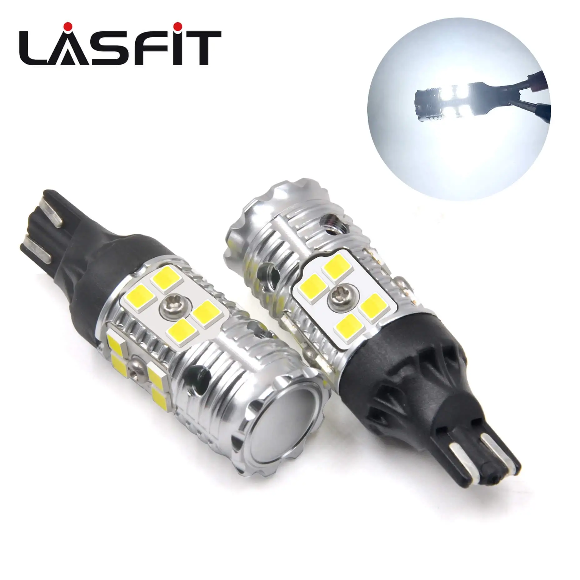 Lasfit 912 921 T15 W16W LED Cargo Light Reverse Back Up light Bulbs. Canbus Error Free. White (Pack of 2)