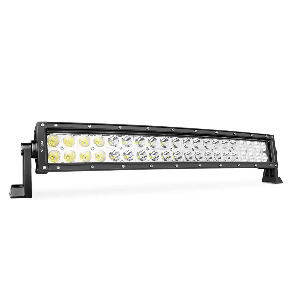 Led Light Bar Nilight 22Inch 120W Curved Spot Flood Combo Led Off Road Lights Super Bright Driving Light Boat Lights Driving Lights LED Work Light.2 Years Warranty