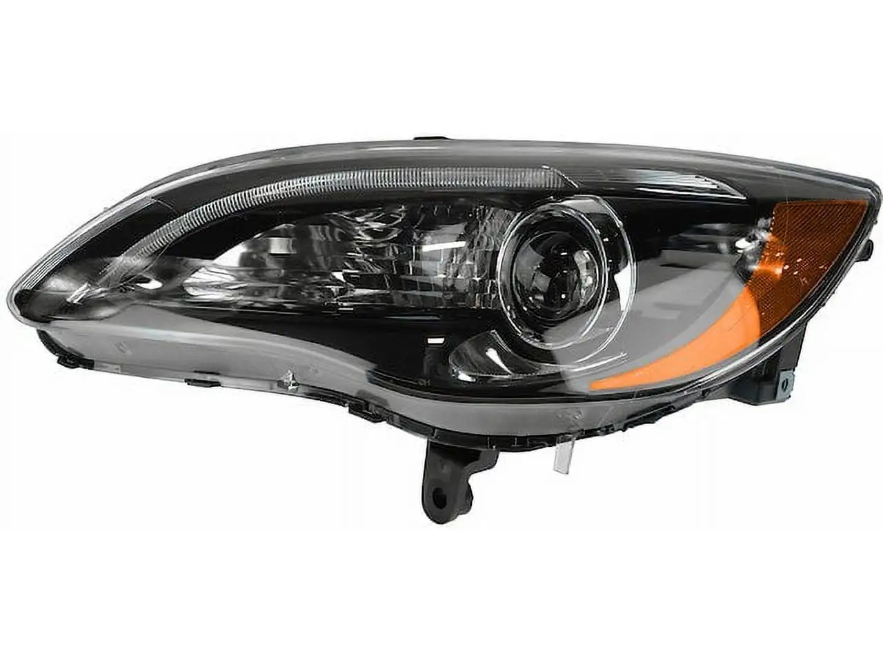 Left Driver Side Halogen Headlight Assembly - Black Bezel - Compatible with 2011 - 2014 Chrysler 200 2012 2013