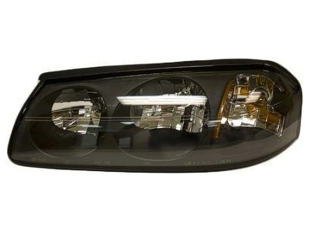 Left Driver Side Headlight Assembly - Black Bezel - without Center Bulb Shield - Compatible with 2004 - 2005 Chevy Impala (From 2/06/2004)