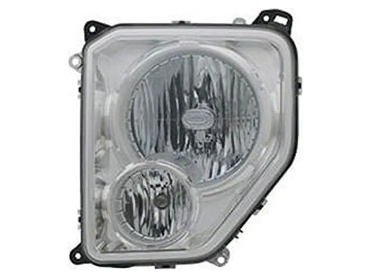 Left Driver Side Headlight Assembly - Chrome Bezel - Oval Bulb Shield Type - Compatible with 2008 - 2009 Jeep Liberty (with Fog Lights)