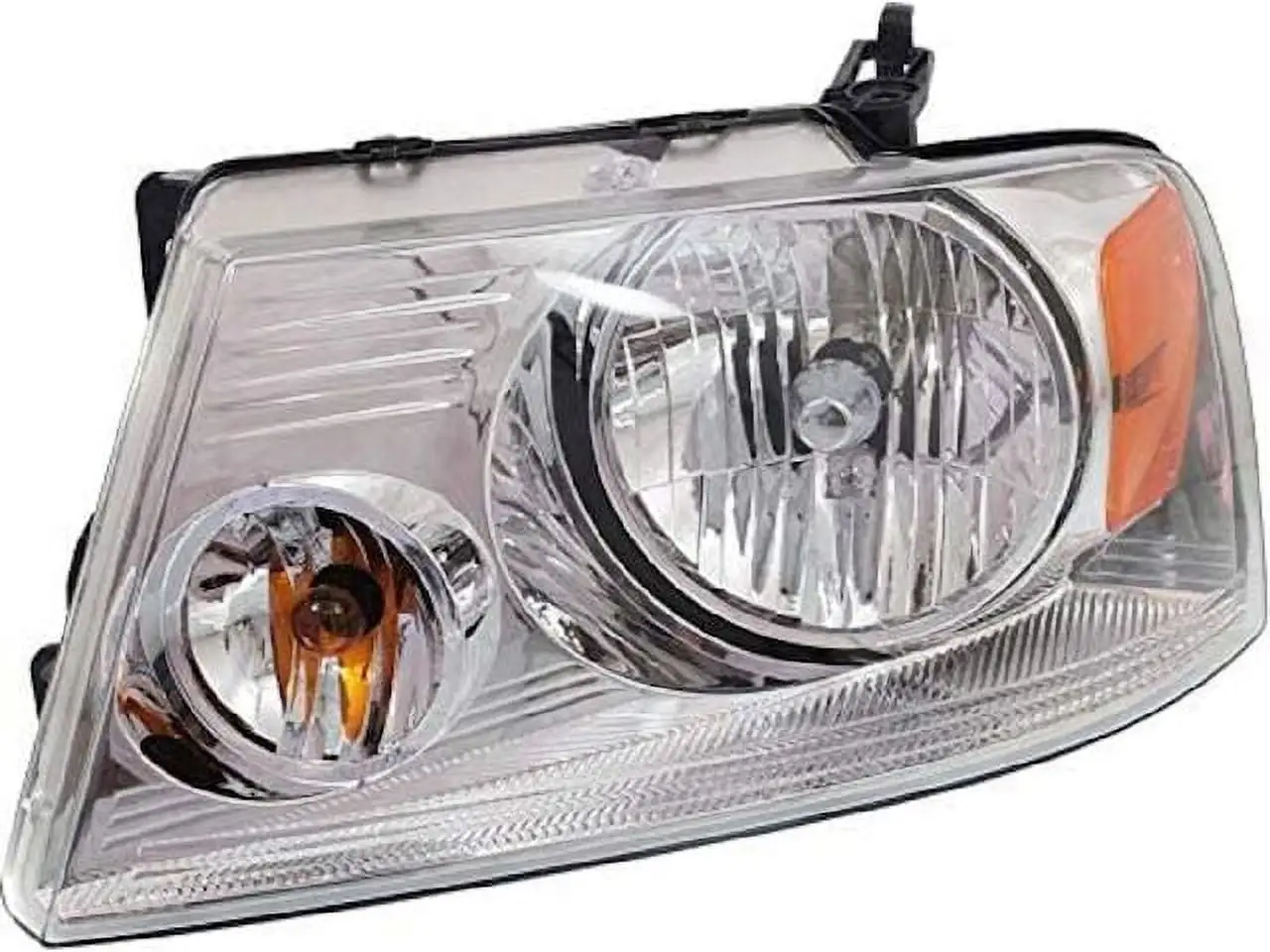 Left Driver Side Headlight Assembly - Chrome - Compatible with 2004 - 2008 Ford F150 (Excludes Hrly-Dvsn Models) 2005 2006 2007